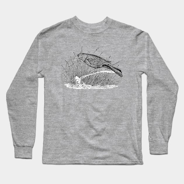 Illustration Grackle Long Sleeve T-Shirt by The Graphic Grackle